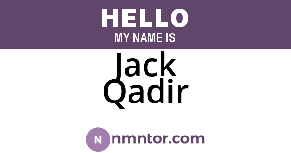 Jack Qadir