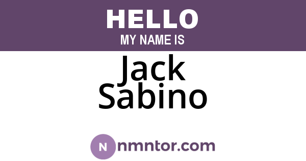 Jack Sabino