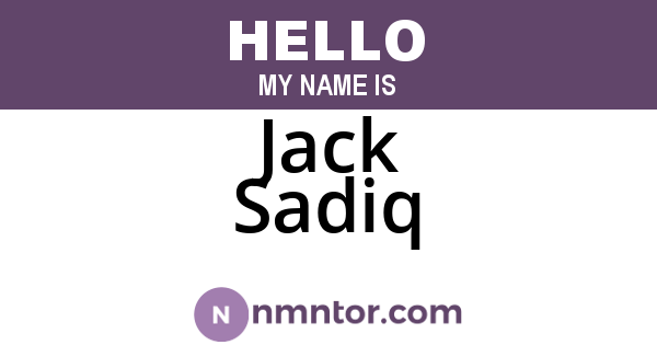 Jack Sadiq