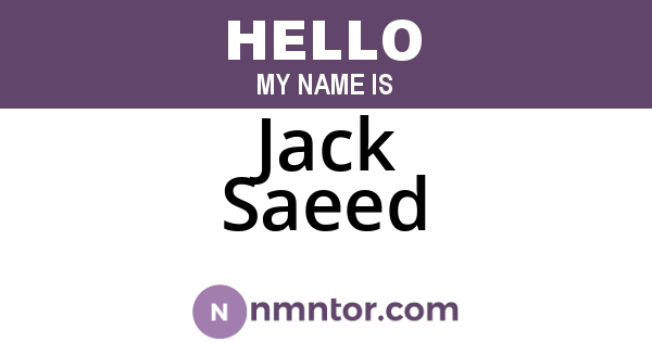 Jack Saeed