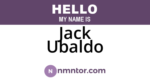 Jack Ubaldo