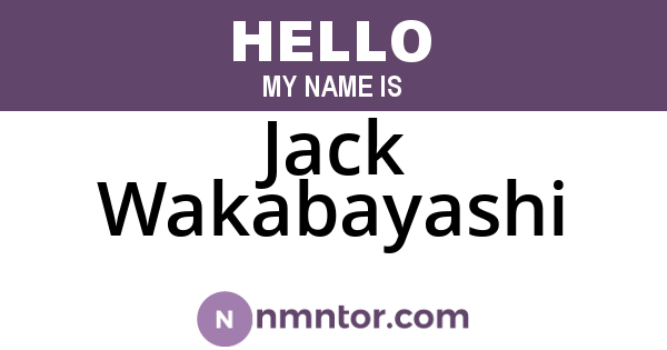 Jack Wakabayashi