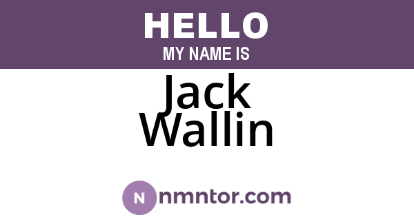 Jack Wallin