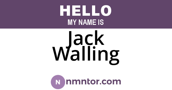 Jack Walling