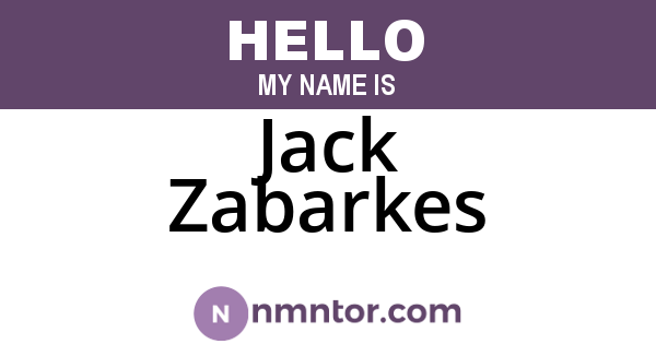 Jack Zabarkes