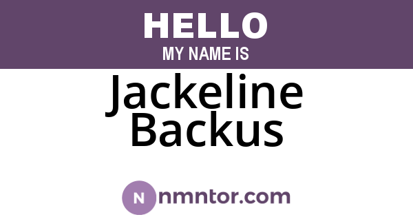 Jackeline Backus