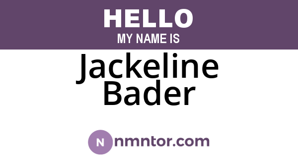 Jackeline Bader
