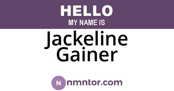 Jackeline Gainer