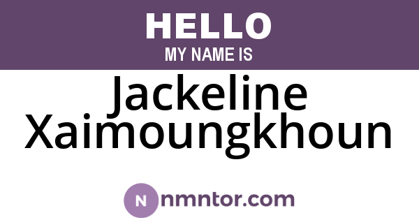 Jackeline Xaimoungkhoun