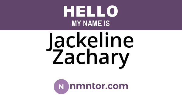 Jackeline Zachary
