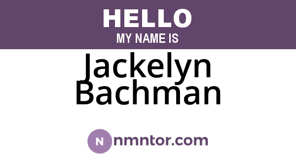 Jackelyn Bachman