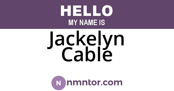 Jackelyn Cable