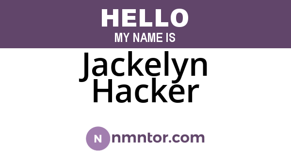 Jackelyn Hacker