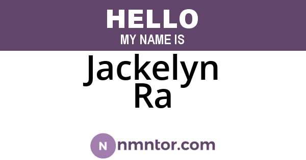 Jackelyn Ra
