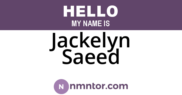 Jackelyn Saeed