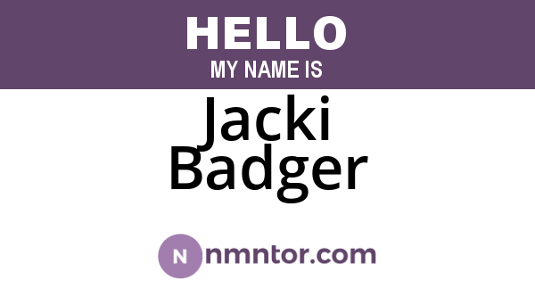 Jacki Badger