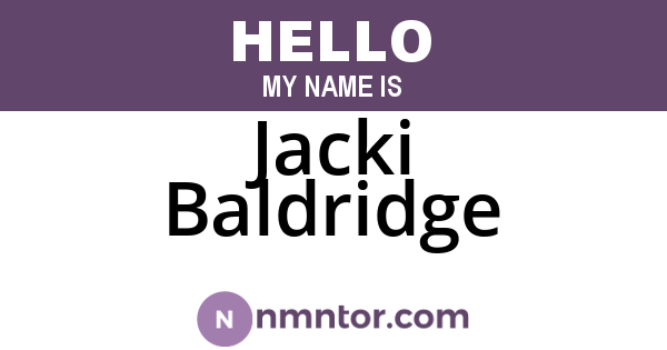 Jacki Baldridge