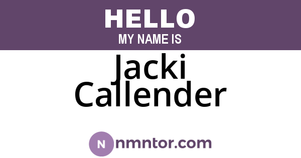 Jacki Callender
