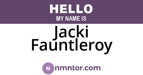 Jacki Fauntleroy