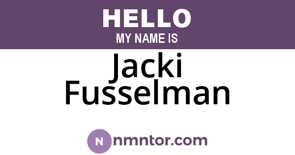Jacki Fusselman