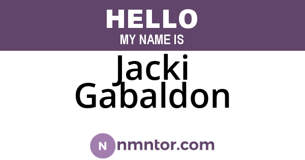 Jacki Gabaldon