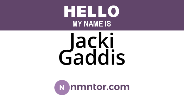 Jacki Gaddis