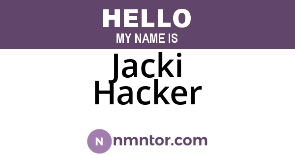 Jacki Hacker