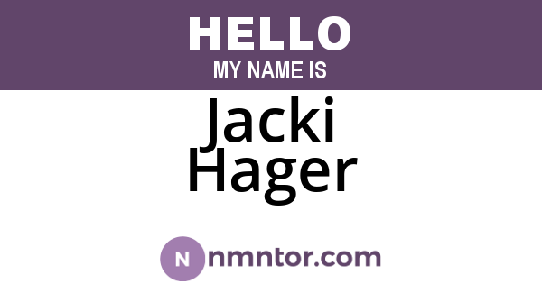 Jacki Hager