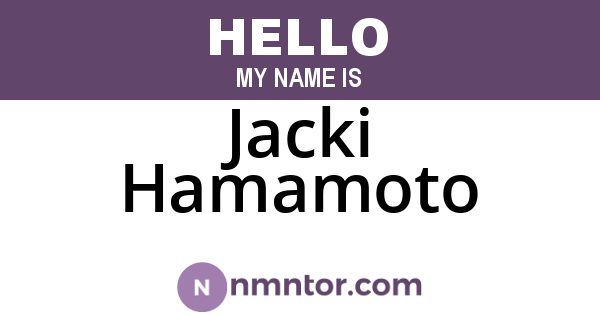 Jacki Hamamoto