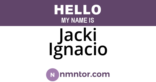 Jacki Ignacio