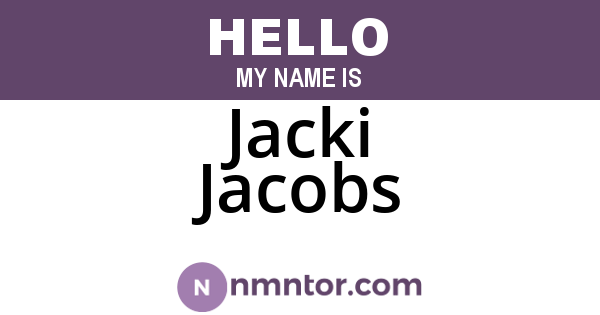 Jacki Jacobs