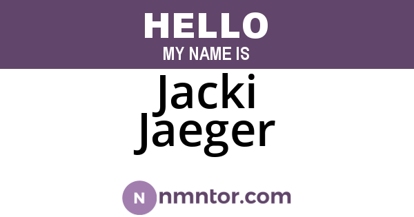 Jacki Jaeger