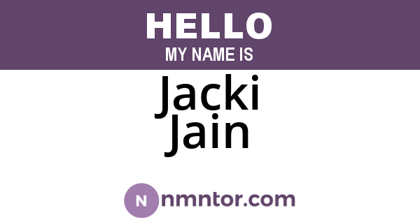 Jacki Jain