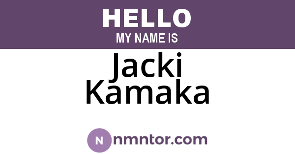 Jacki Kamaka