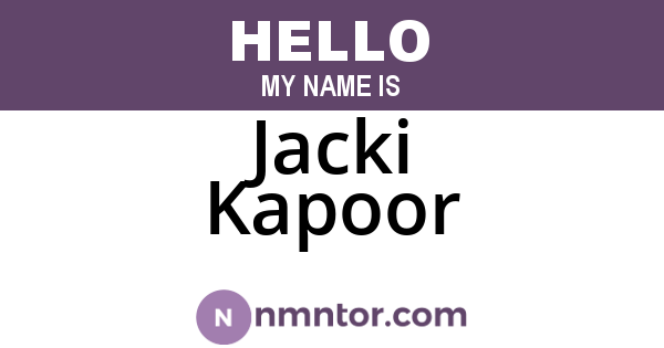 Jacki Kapoor
