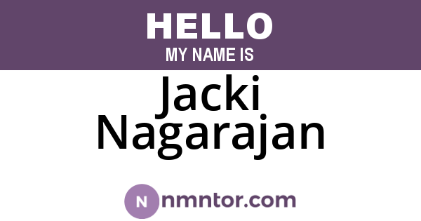 Jacki Nagarajan