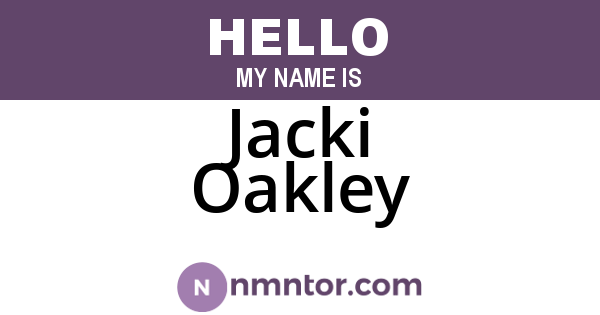 Jacki Oakley