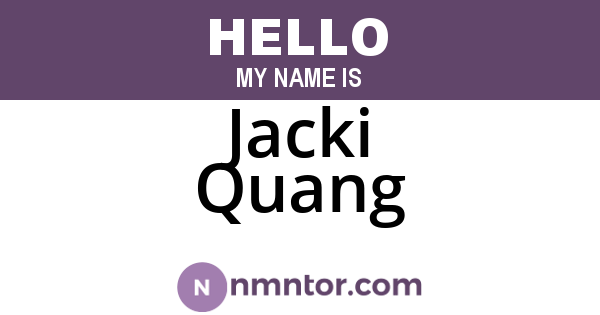 Jacki Quang