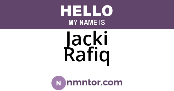Jacki Rafiq
