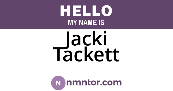 Jacki Tackett