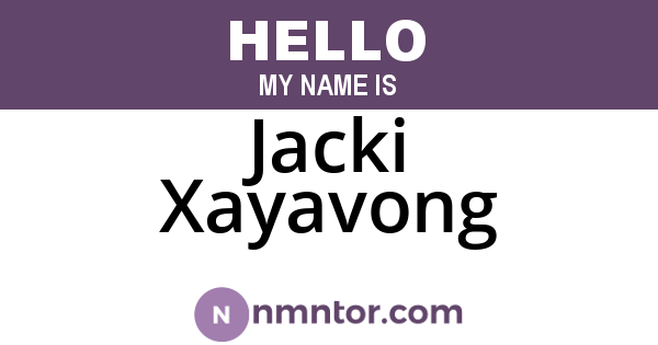 Jacki Xayavong