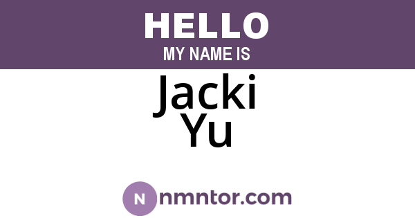 Jacki Yu