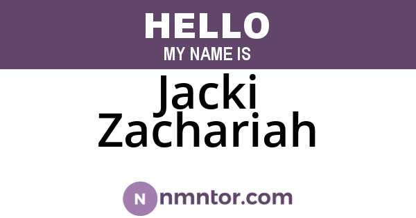 Jacki Zachariah