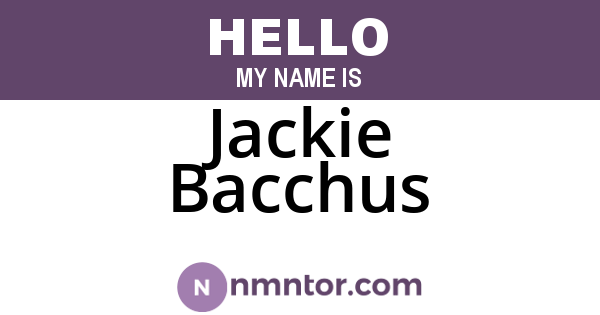 Jackie Bacchus