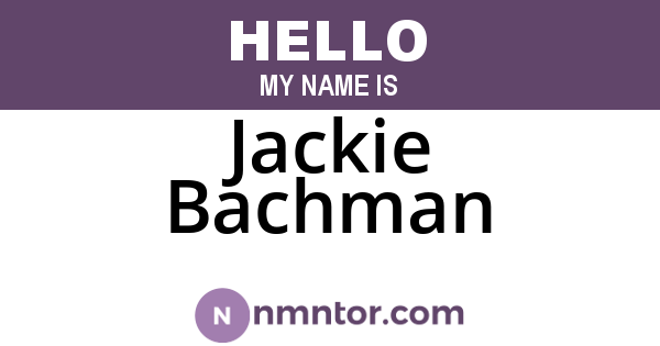 Jackie Bachman