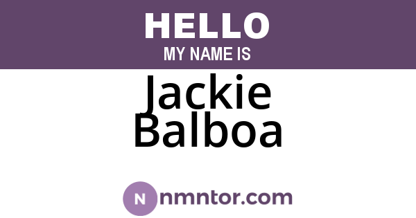 Jackie Balboa