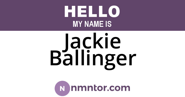 Jackie Ballinger