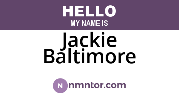 Jackie Baltimore