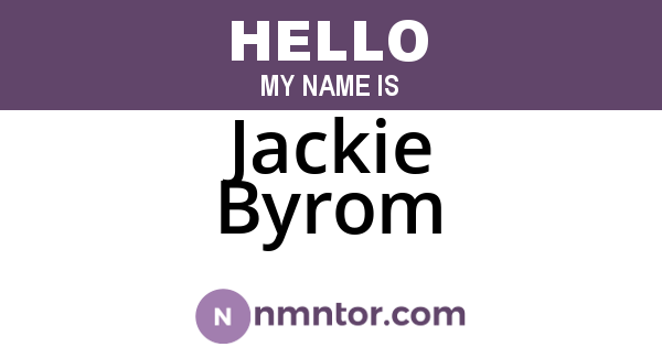 Jackie Byrom
