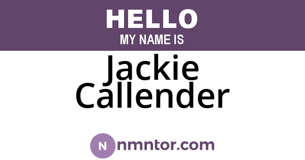 Jackie Callender